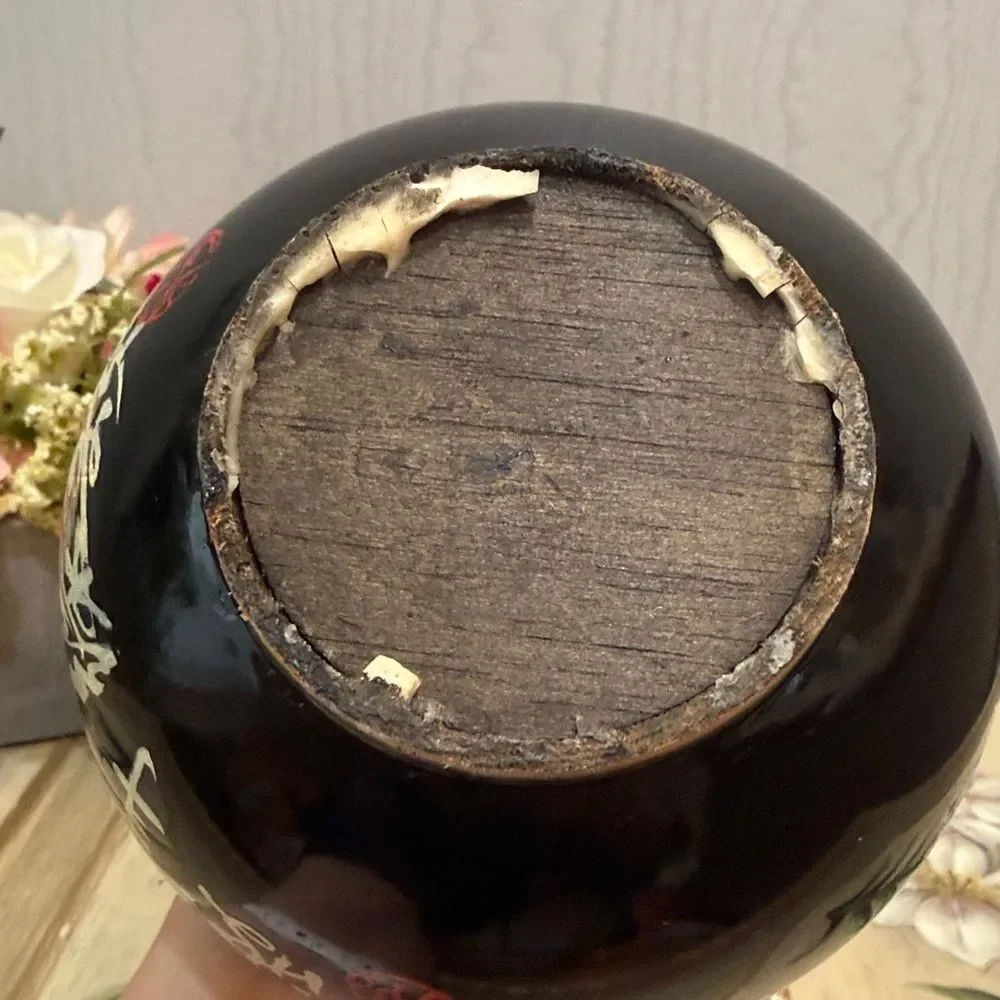 Vintage Chinese Raised Calligraphy Vase PLEASE READ